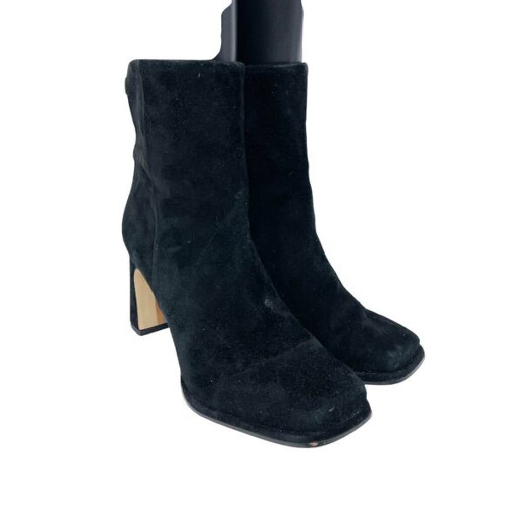 Sam Edelman Women's Irie Square Toe Ankle Bootie Black Suede Size 5.5 M